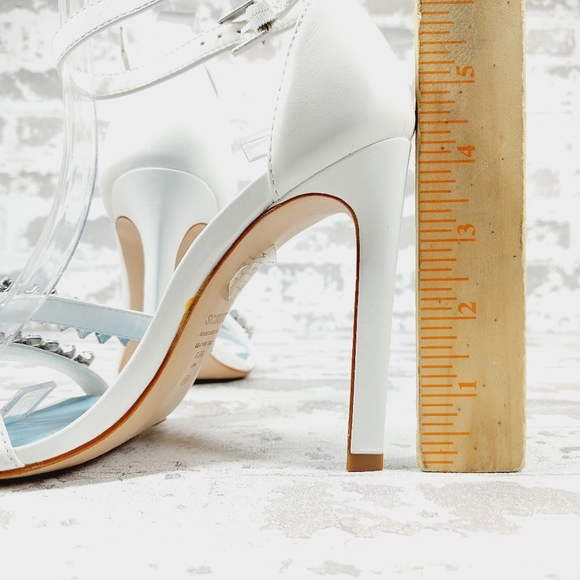 New SCHUTZ Linsey Crystal-Embellished Leather Sandals M904 - Picture 8 of 15